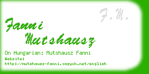 fanni mutshausz business card
